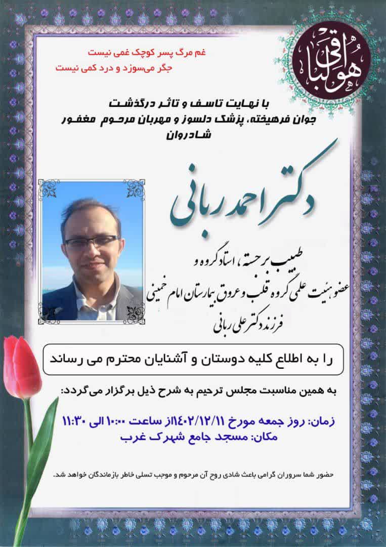 تصویری از دکتر احمد ربانی