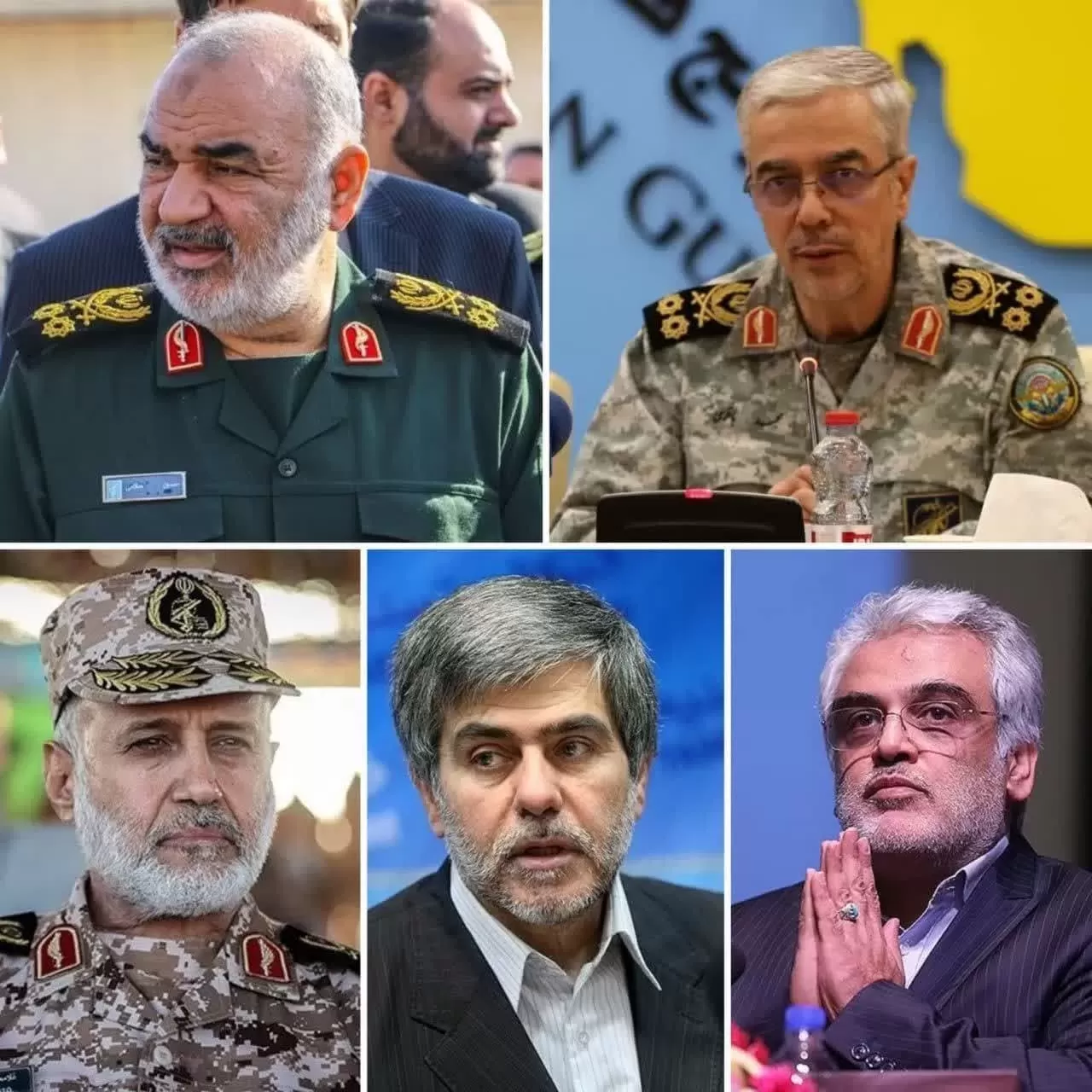 شهید شهدای حمله اسرائیل فرماندهان و دانشمندان هسته ای شهید/23خرداد ▫️ سردار سرلشکر پاسدار شهید محمد باقری ▫️ سردار سرلشکر پاسدار شهید حسین سلامی ▫️ سردار سرلشکر پاسدار شهید غلامعلی رشید ▫️شهید دکتر فریدون عباسی – نماینده محترم مجلس شورای اسلامی ▫️ شهید دکتر محمدمهدی طهرانچی – رئیس دانشگاه آزاد اسلامی